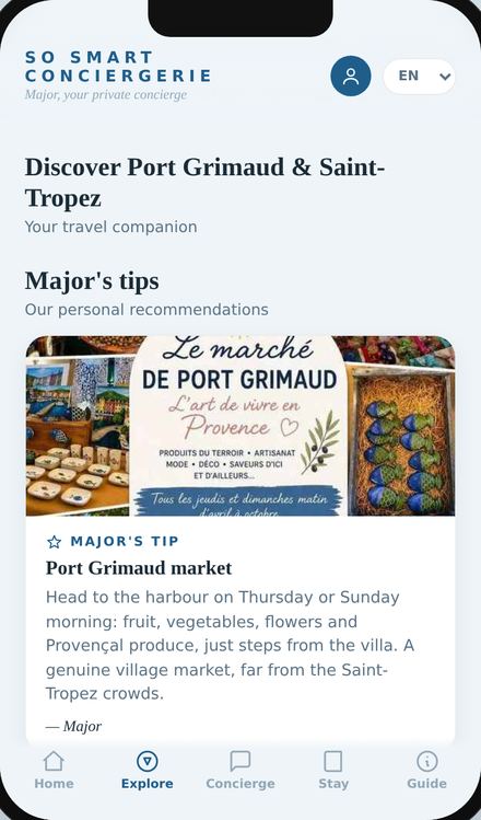 Destination guide with local recommendations