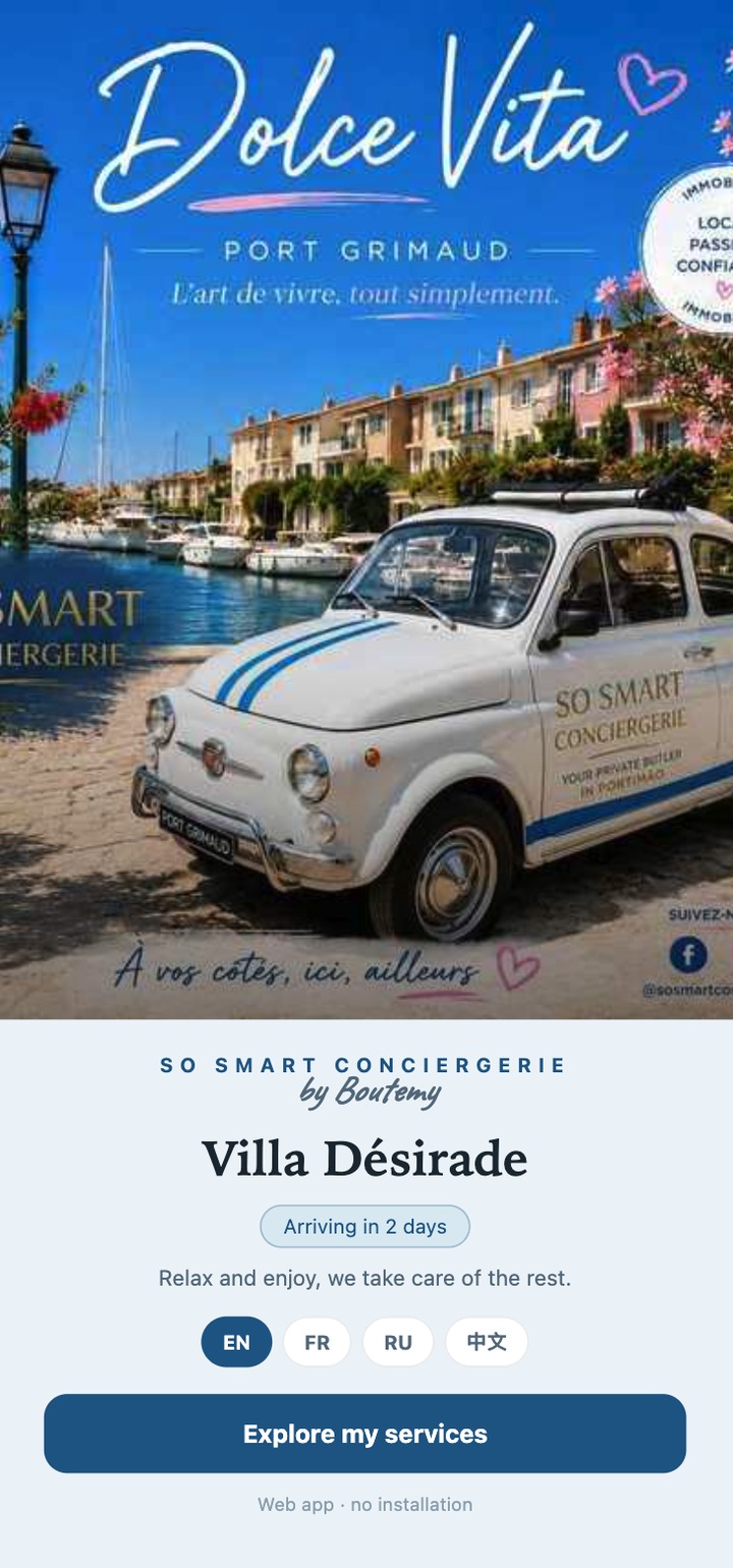 A branded Majord guest app