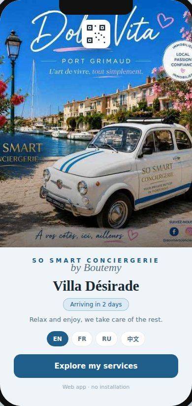 So Smart Conciergerie, Saint-Tropez, branded Majord app
